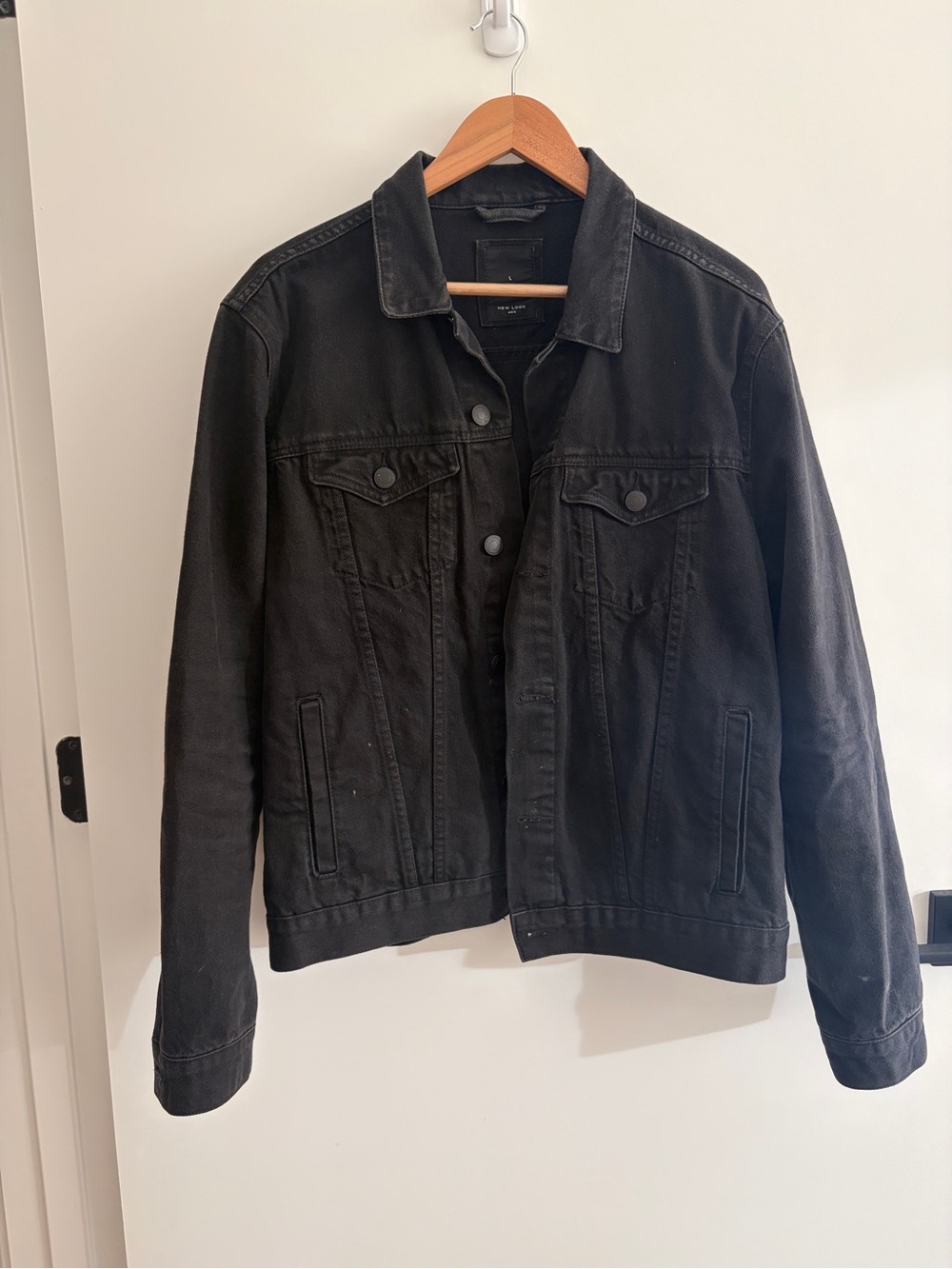 New Look Black Lightweight Denim Jacket Size Large